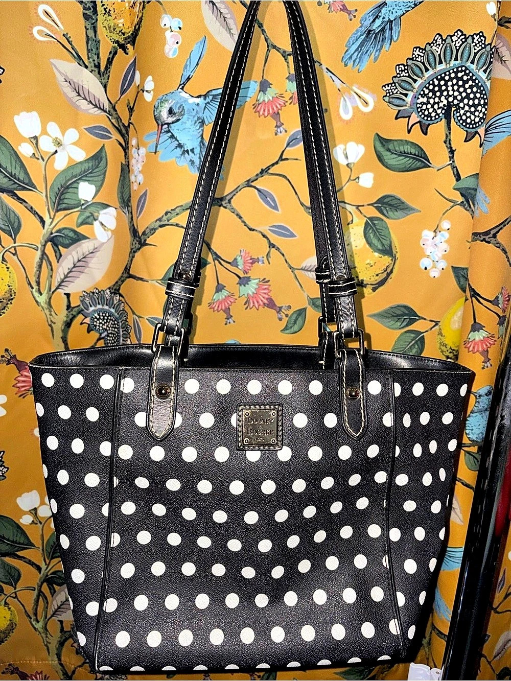 Dooney & Bourke Polka Dot Tote in Black & White